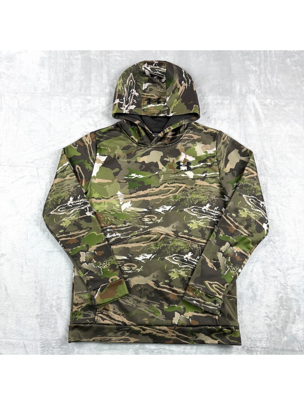 Under Armour Hoodie Women M Camo Green Hunting Performance Woodland Tactical